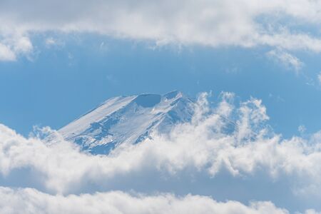 mount fuji close up with cloudの写真素材