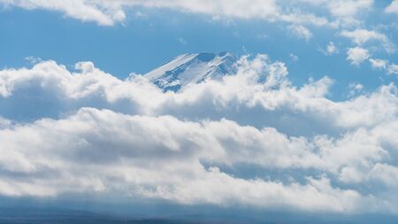 mount fuji close up with cloudの写真素材