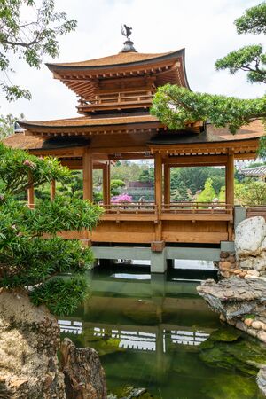 Beautiful pavilion at Nan Lian garden, Hong Kongの写真素材