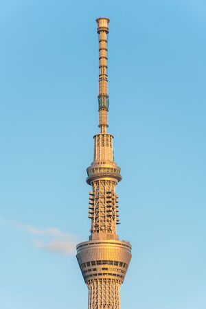 TOKYO, JAPAN - NOVEMBER 14, 2018: Close-up Tokyo Skytree tower in Asakusa ,Tokyo prefecture, Japanのeditorial素材
