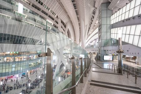 HONG KONG - NOVEMBER 10, 2018: Interior of West Kowloon railway station. This terminus is the only train station in Hong Kong that connect to Mainland China.のeditorial素材
