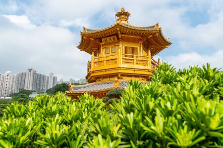 HONG KONG - NOVEMBER 11, 2018: Day scene of Pavilion of Absolute Perfection at Nan Lian garden, Hong Kongのeditorial素材