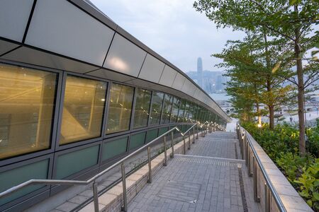 HONG KONG - NOVEMBER 10, 2018: Night scene of West Kowloon railway station. This terminus is the only train station in Hong Kong that connect to Mainland China.のeditorial素材