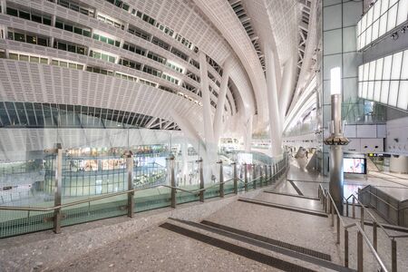 HONG KONG - NOVEMBER 10, 2018: Interior of West Kowloon railway station. This terminus is the only train station in Hong Kong that connect to Mainland China.のeditorial素材