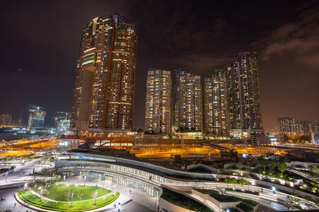 HONG KONG - NOVEMBER 10, 2018: Night scene of West Kowloon railway station. This terminus is the...