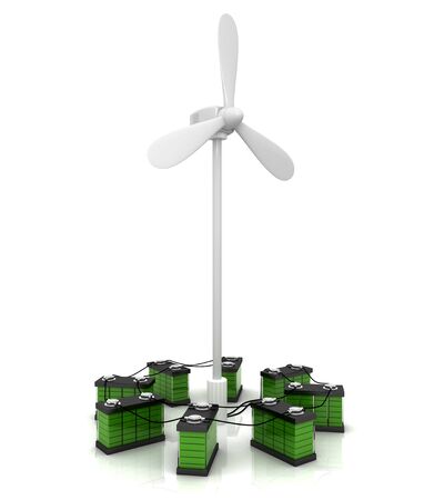 Wind turbine and accumulatorsの写真素材