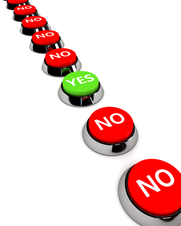 One green button Yes, many buttons No. 3d image renderer
