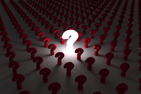 Question mark glows -conceptual image. 3d image rendererの写真素材