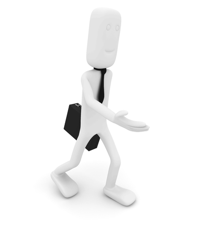 Businessman with a portfolio. 3d image rendererの写真素材