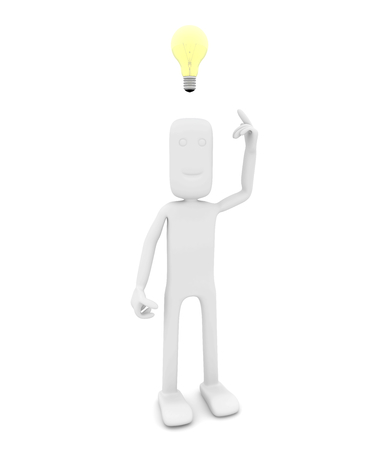 Man is looking for an idea. 3d image rendererの写真素材