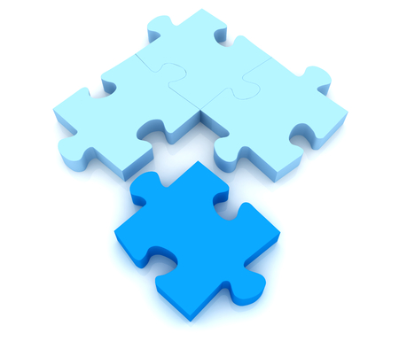 Colorful jigsaw puzzle concept success pie chart. 3d image rendererの写真素材