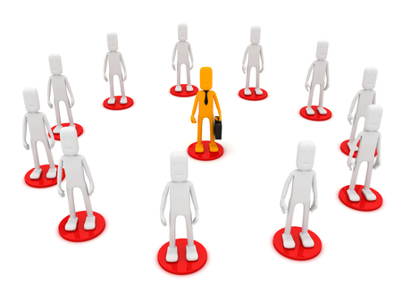 Man is in the center. 3d image rendererの写真素材