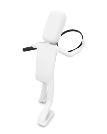 People examines through a magnifying glass. 3d image rendererの写真素材