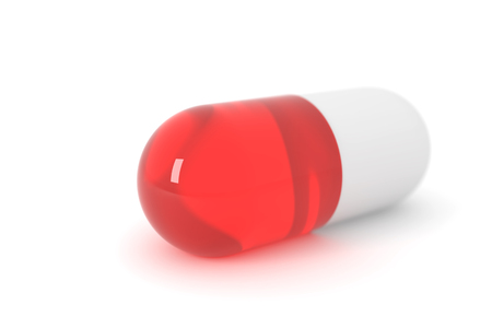 Pills capsules isolated on white background. 3d image rendererの写真素材