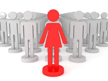 Woman is a group leader. 3d image rendererの写真素材