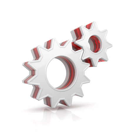 Gears web icon conceptual image. 3d image rendererの写真素材