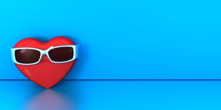 Lonely heart in stylish glasses looking for love. 3D render.
