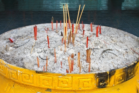 incense pot in a Chinese templeの写真素材