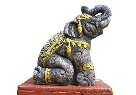 Elephant Statue Isolated On White Backgroundの写真素材