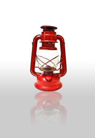 Bright red lantern isolated on white backgroundの写真素材