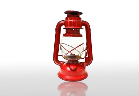 Bright red lantern isolated on white backgroundの写真素材