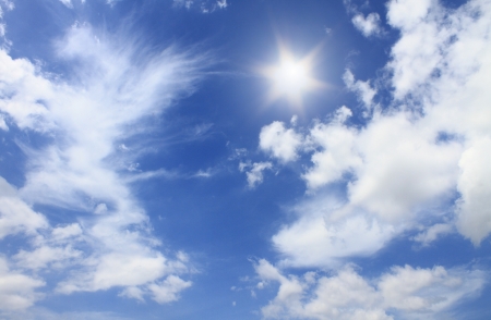 sun and bluesky in summerの写真素材