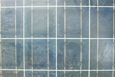 Closeup of old solar panel