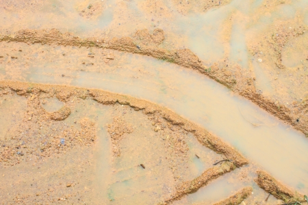 close up shot of car wheel with water