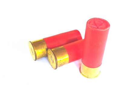 Heap of hunting cartridges for shotgun 12 caliber      