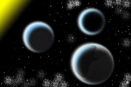 graphic of the fantasy universe for background,Planets in deep dark space, Abstract of universe