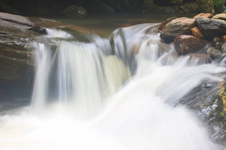 Nature waterfall in deep forest, in national park Thailand