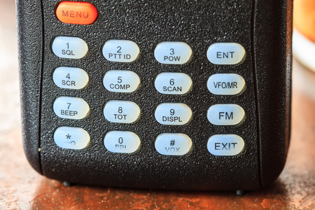 close up button of radio communication or radio  transmitter  