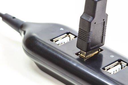 Usb cable isolated on white background close up