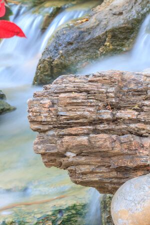 Close up Small waterfall in a gardenの写真素材