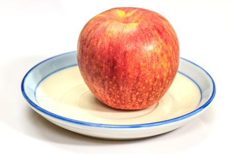 red apple isolated on white backgroundの写真素材