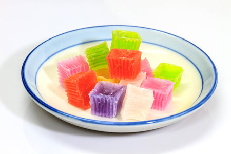 Colorful sweetness jelly in thailand on backgroundの写真素材