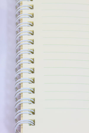 close up ring notebook  blank on white backgroundの写真素材