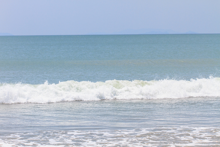 Soft wave of the sea on the sandy beachの写真素材
