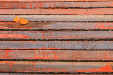 Wooden bridge in tropical forest, in Thailandの写真素材