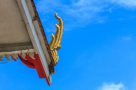 Thai dragon or king of Naga statue in temple