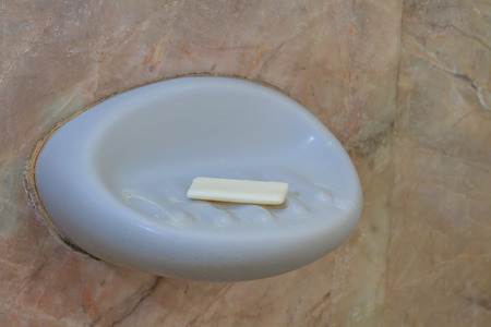 close up Soap in soap dish in bathroomの写真素材