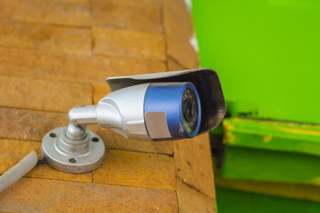 CCTV Security Camera, Closed circuit television in modern white home styleの写真素材