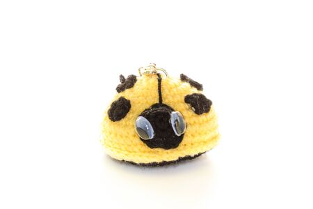 Crochet doll ladybug handmade art and crafts closeupの写真素材