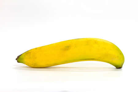 Close up banana isolated on white backgroundの写真素材