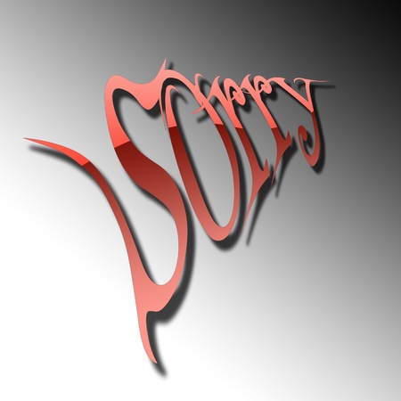 sorry word pink colorのイラスト素材