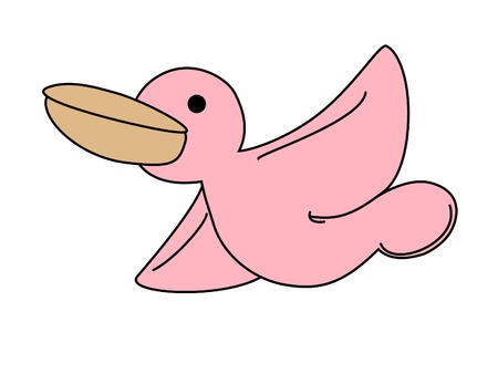 Bird flying cartoon isolated on white background の写真素材