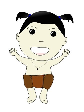 boy cartoon isolated on white backgroundの写真素材