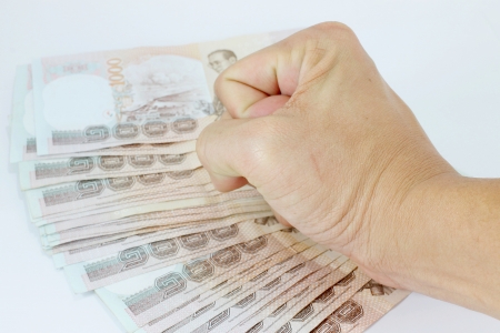 Close up of Thai money , Thailandの写真素材
