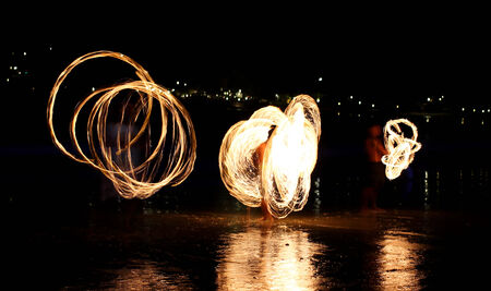 Fire Show at night on samet Island, Thailand