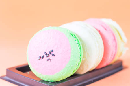 Close up of Macaron French pastry